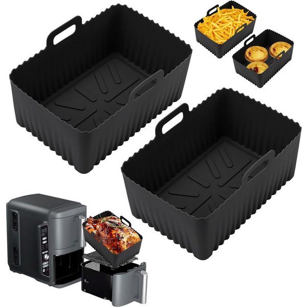 Diwzbyn Silikonform 2er Pack Airfryer-Silikon-Einsätze, Upgrade große Kapazität, (2-tlg), Antihaft und hochtemperaturbeständig
