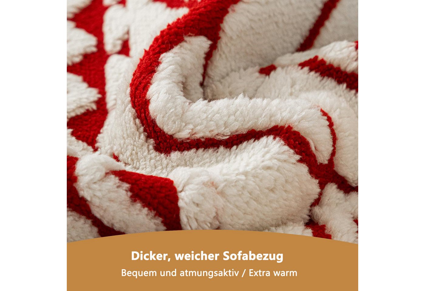 Diwzbyn Sofaschoner Plüsch-Sofabezüge, waschbare rutschfeste Sofabezüge, Solide Dicke Strukturierte Sofaschoner für Wohnzimmer – Bild 3 von 5