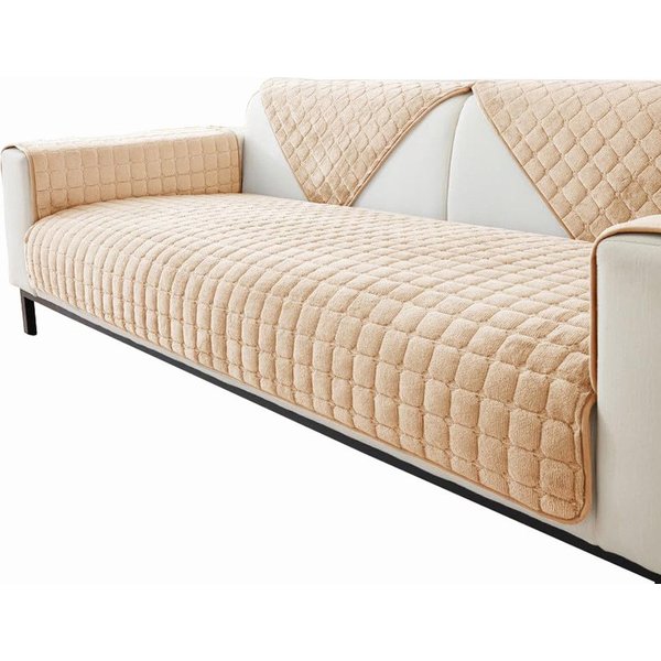 Diwzbyn Sofaschoner Sofa Überzug, Weiche Flanell Sofa Sitzkissenbezug, Sofaschoner, rutschfest, Sofabezug 1 2 3 4 Sitzer Couch überzug für Wohnzimmer