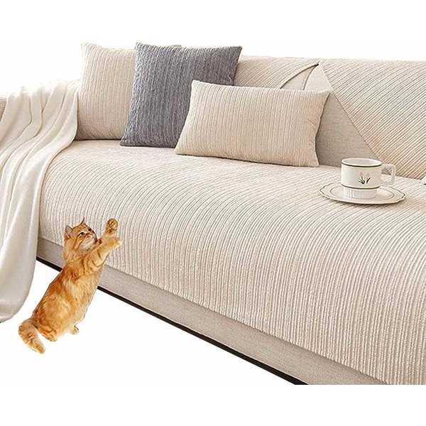 Diwzbyn Sofaschoner Sofadecke, Sofadecken Für Sitzfläche, Sofaschoner rutschfest, Sofa Überzug, Chenille Sofabezug l Form, Sofa Überwurfdecke