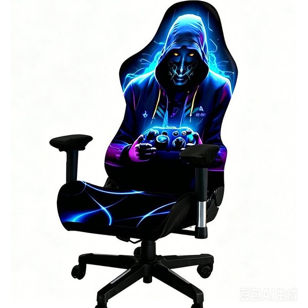 Diwzbyn Stuhlbezug Gaming stuhl bezug, mit Armlehnen/Stuhlrücken Bezug, Elastisches,weich und atmungsaktiv aus Mesh-Gewebe,mit 3D-Druck
