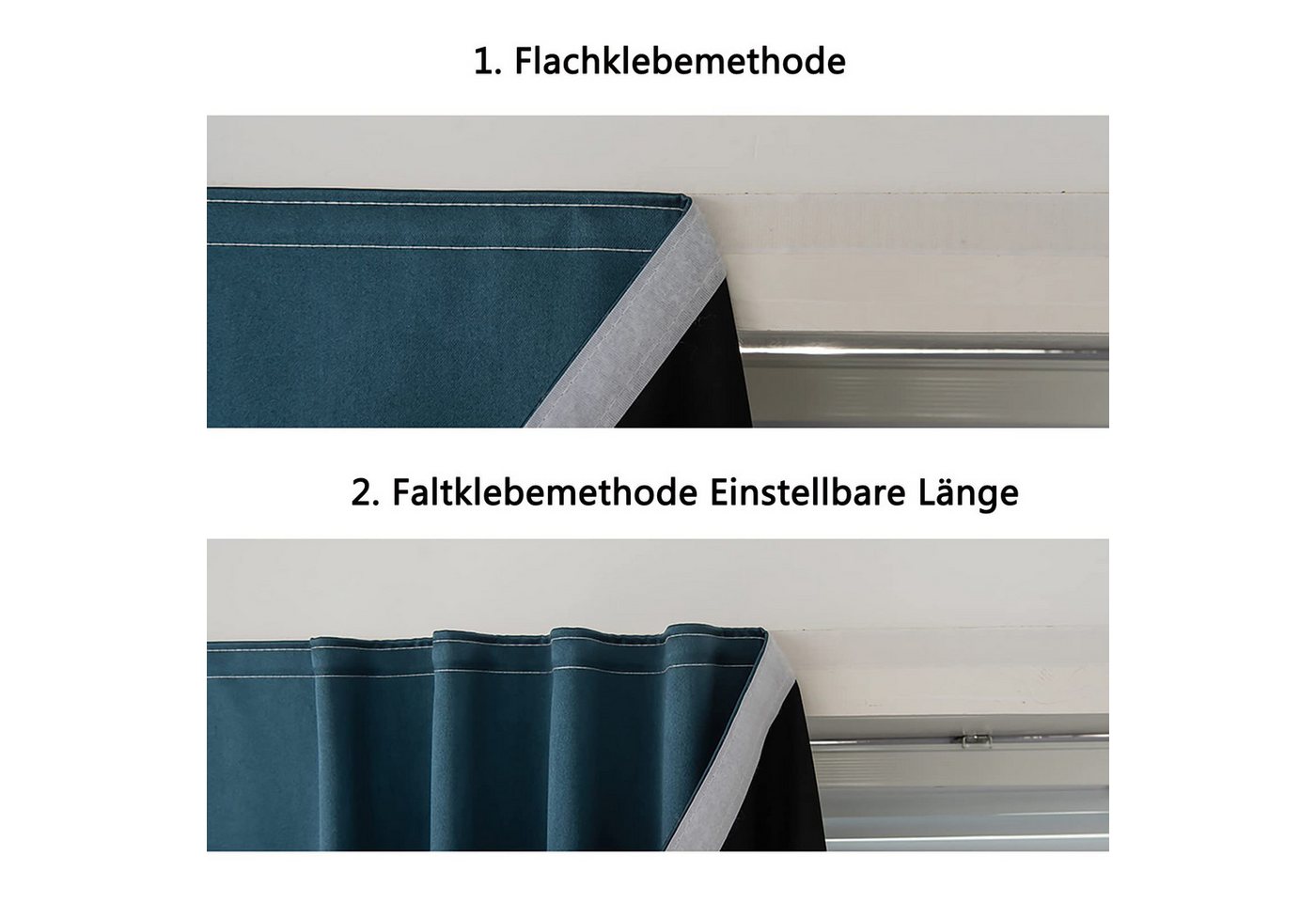 Verdunklungsrollo Selbstklebende, tragbare Verdunkelungsvorhänge, leicht zu installieren, Diwzbyn, für Wohnzimmer Thermovorhang Wohnzimmer Vorhänge Fenster – Bild 3 von 5