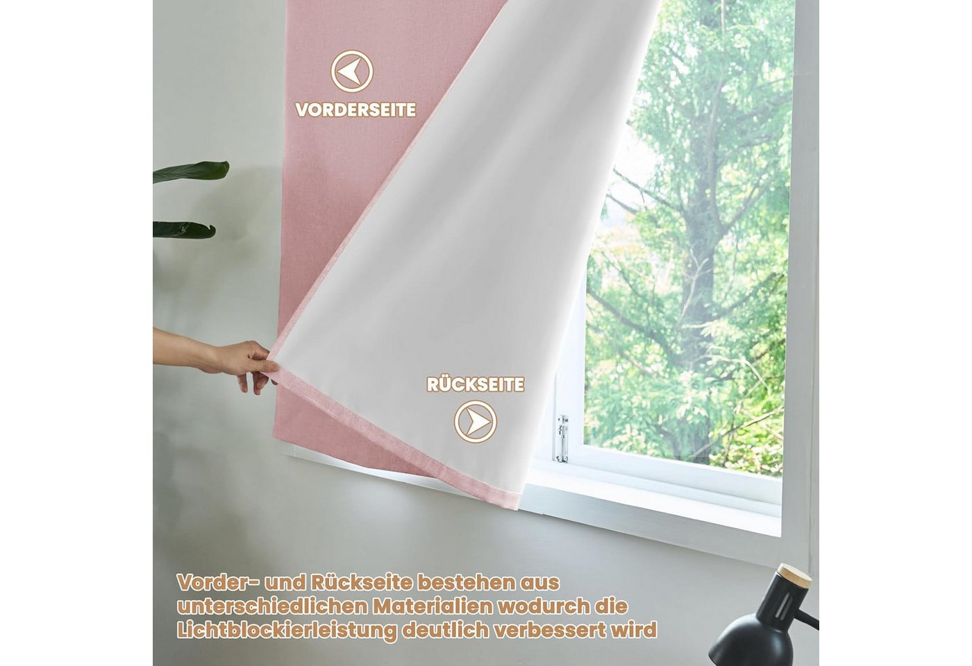 Verdunklungsrollo Selbstklebende,100% Lichtundurchlässig, Ohne Stange, Bohrfrei, Diwzbyn – Bild 4 von 5