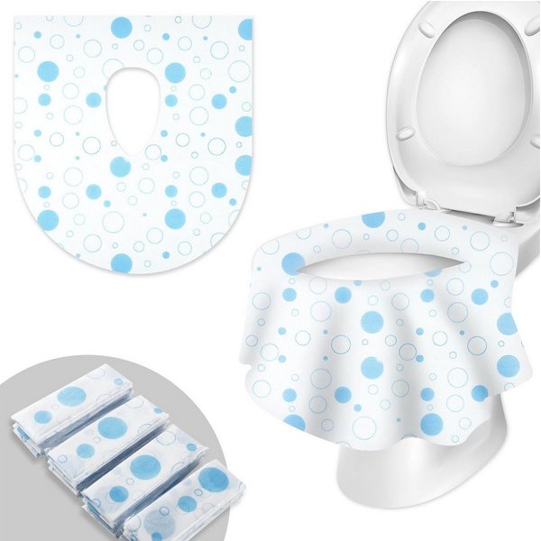 Diwzbyn WC-Deckelbezug Einweg Toilettensitzbezug, spülbare WC Toilettenauflage für Unterwegs, Vliesstoff, 10PCS, Universal Rutschfester Wasserdichter Und Antiba