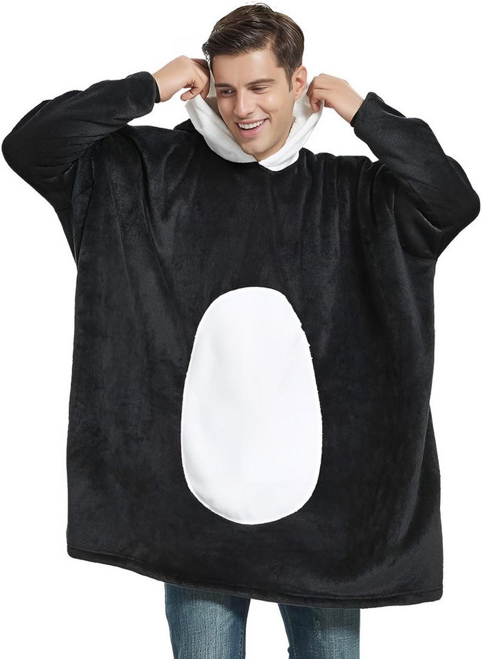 Diyarts Kapuzenpullover (Doppellagiges Acryl-Design, Decke mit Ärmel, Cosplay Pullover, Flauschiges Pyjama, Panda) Premium-Material, Tiermotiv und Pflegeleichti – Bild 3 von 3