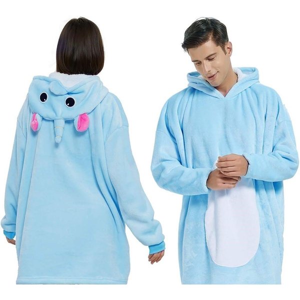 Diyarts Kapuzenpullover (Doppellagiges Acryl-Design, Decke mit Ärmel, Cosplay Pullover, Flauschiges Pyjama, Panda) Premium-Material, Tiermotiv und Pflegeleichti