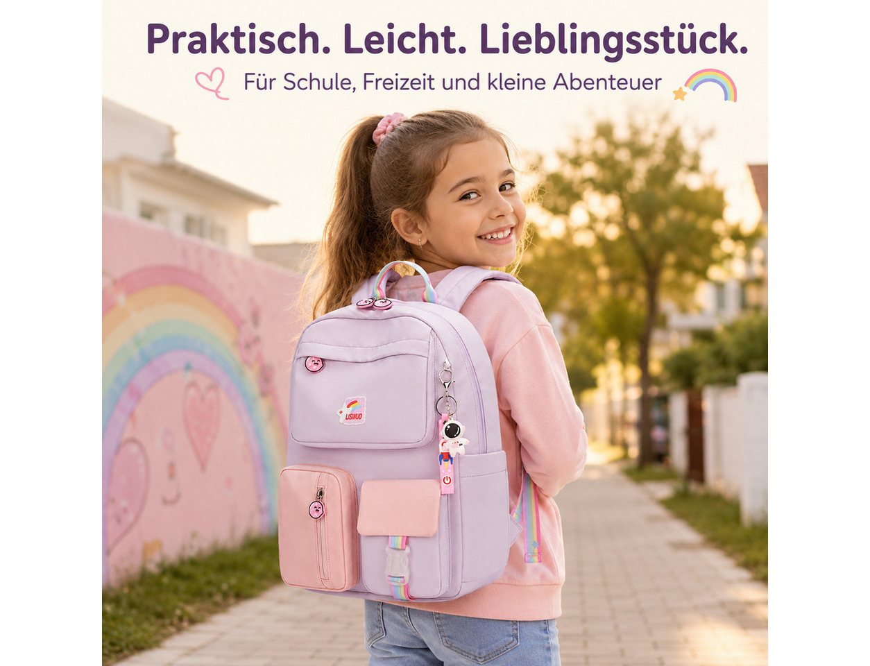 Diyarts Kinderrucksack, Trendiger Mädchenrucksack: Geräumig, Leicht und Robust – Bild 3 von 5
