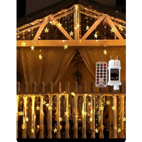 Diyarts LED-Lichternetz, 300-flammig, 15,75m Warm- & Kaltweiß Lichterkette 11 Modi, Timer & Fernbedienung