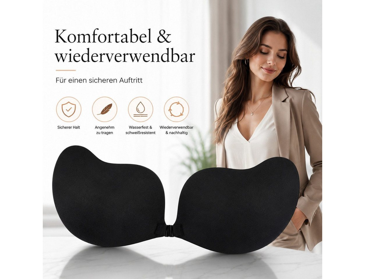 Diyarts Push-up-BH (1-tlg., 1 tlg) Selbstklebend, trägerlos, rückenfrei und wiederverwendbar – Bild 5 von 5