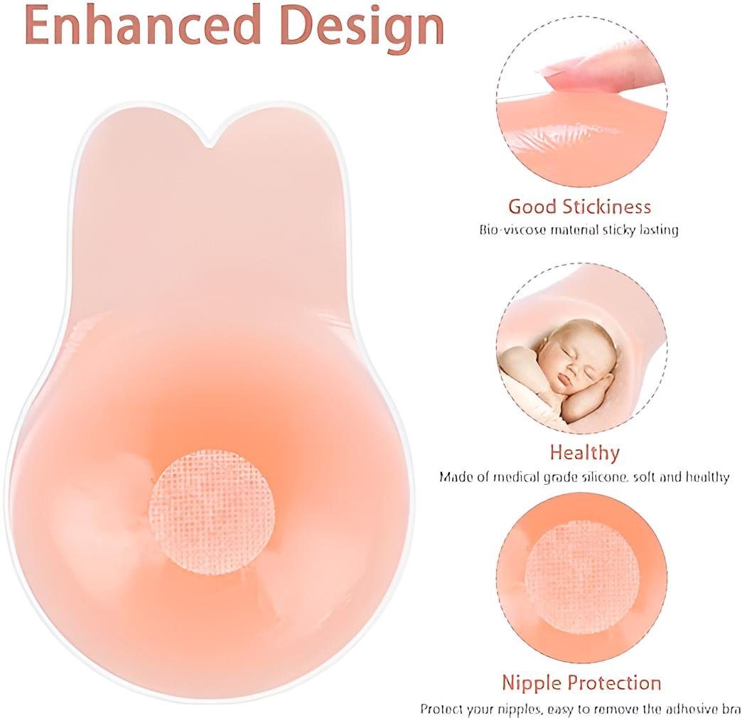 Diyarts Set: Push-up-BH (Wiederverwendbare Nippel Pads, Perfekte Form und Unsichtbar) Nippelabdeckung mit 3D-Effekt, Hautverträglichkeit & Anpassbarkeit – Bild 2 von 5