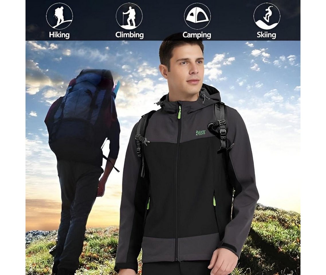 Diyarts Softshelljacke (wasserfeste Jacke mit TPU-Technologie, Winterjacke, mit optimaler Wärme & Funktionalität) Wasserfest, atmungsaktiv, winddicht, ideal für – Bild 5 von 5