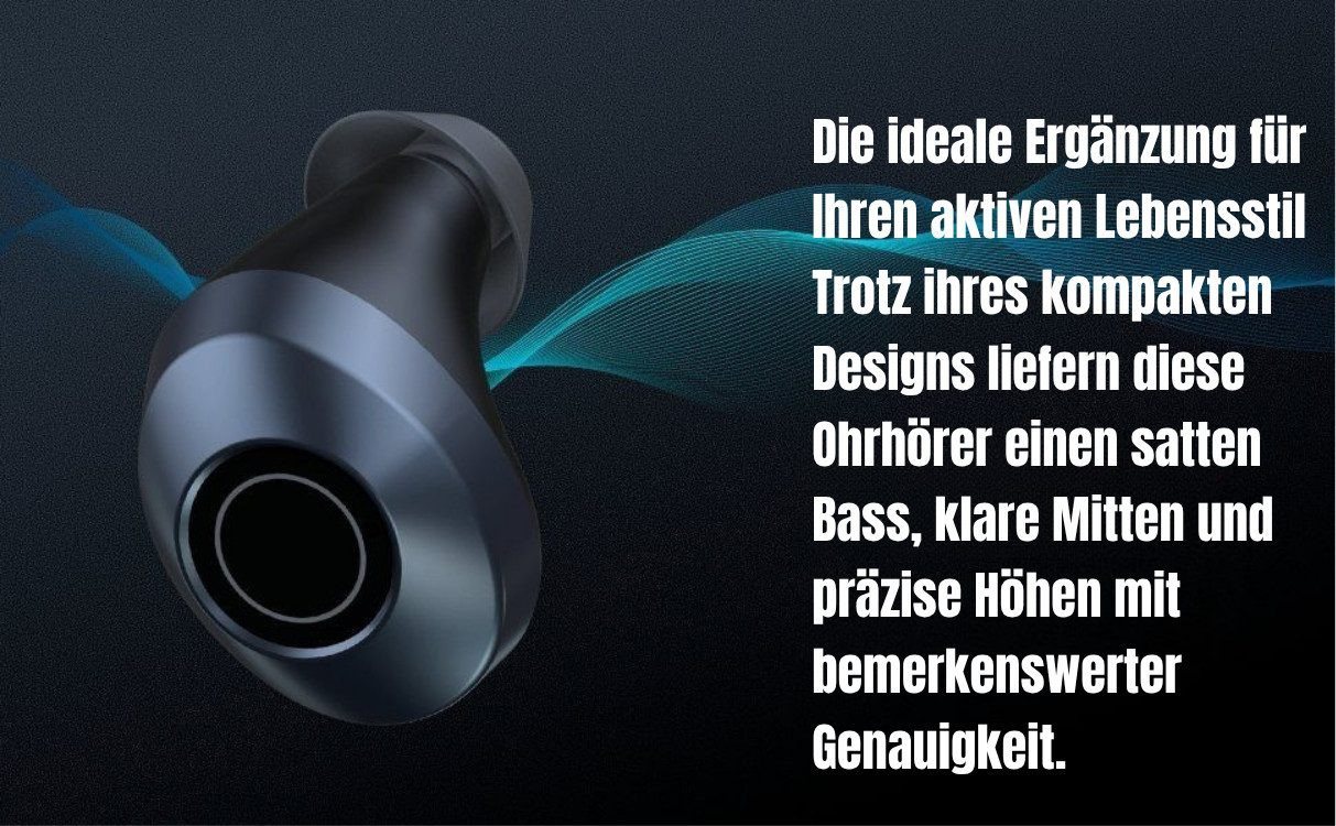 Diyarts wireless In-Ear-Kopfhörer (Über Smartphone-Sprachassistent, Sprachassistenten-Unterstützung, Bluetooth, Kabellose Bluetooth In-Ear Kopfhörer mit Touch-S – Bild 2 von 5