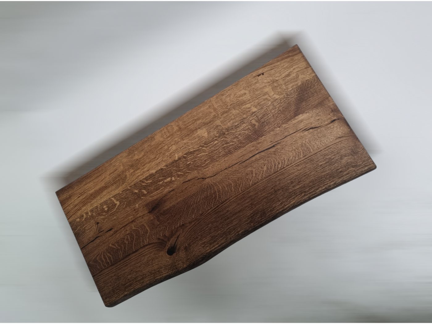 DM-Handel Waschtischplatte Eiche Holzplatte massiv (von 40 cm bis 120 cm Breit Waschtisch, Naturkant Waschbecken, Waschbeckenplatte Dunkel Braun), sehr Massiv 4 – Bild 4 von 5