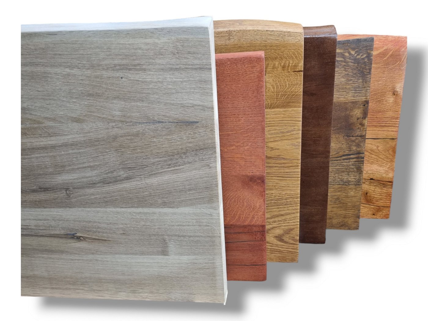 DM-Handel Waschtischplatte Eiche Holzplatte massiv (von 40 cm bis 120 cm Breit Waschtisch, Naturkant Waschbecken, Waschbeckenplatte Dunkel Braun), sehr Massiv 4 – Bild 5 von 5