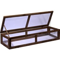 DOBAR Frühbeet-Aufsatz für Hochbeet, dunkelbraun (117x40x24,5cm)