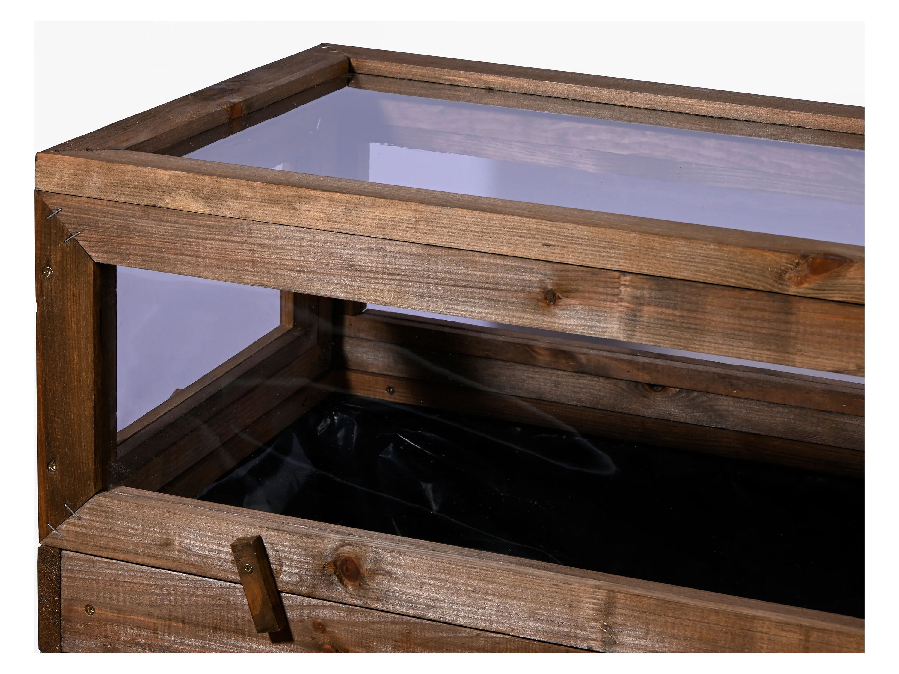 DOBAR Frühbeet-Aufsatz für Hochbeet, dunkelbraun (117x40x24,5cm) – Bild 2 von 3