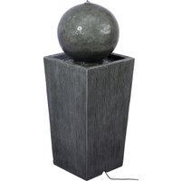 DOBAR Gartenbrunnen mit LEDs und Solar-Panel (Apollon/grau)