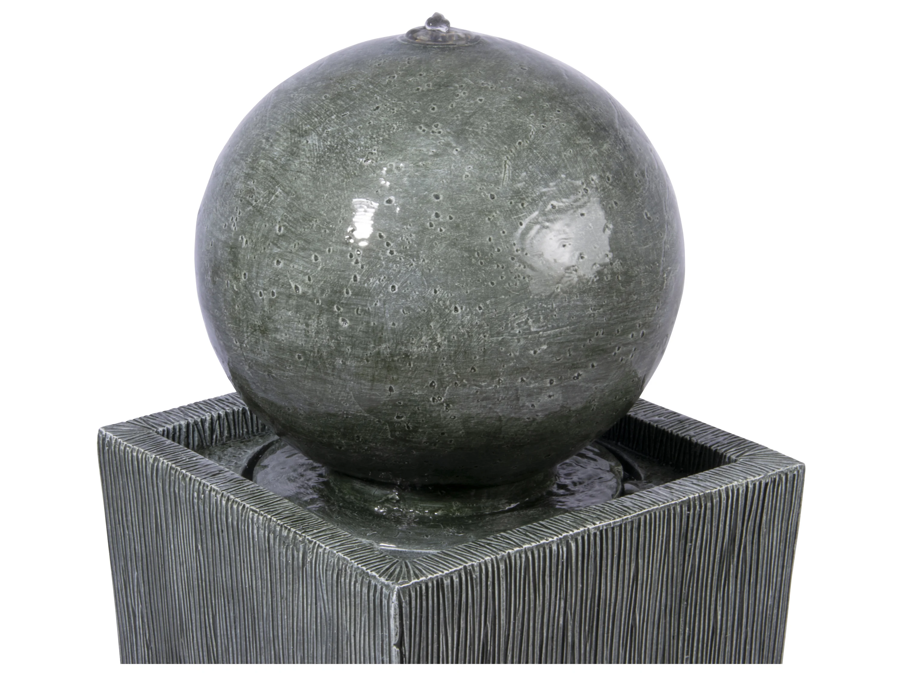 DOBAR Gartenbrunnen mit LEDs und Solar-Panel (Apollon/grau) – Bild 3 von 4
