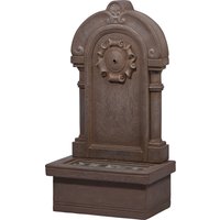 DOBAR Gartenbrunnen mit LEDs und Solar-Panel (Poseidon/sandstein)