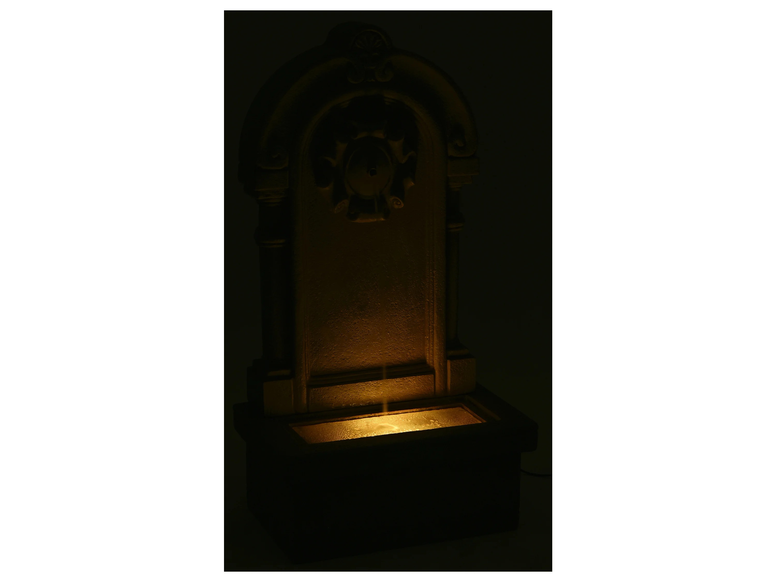 DOBAR Gartenbrunnen mit LEDs und Solar-Panel (Poseidon/sandstein) – Bild 2 von 4