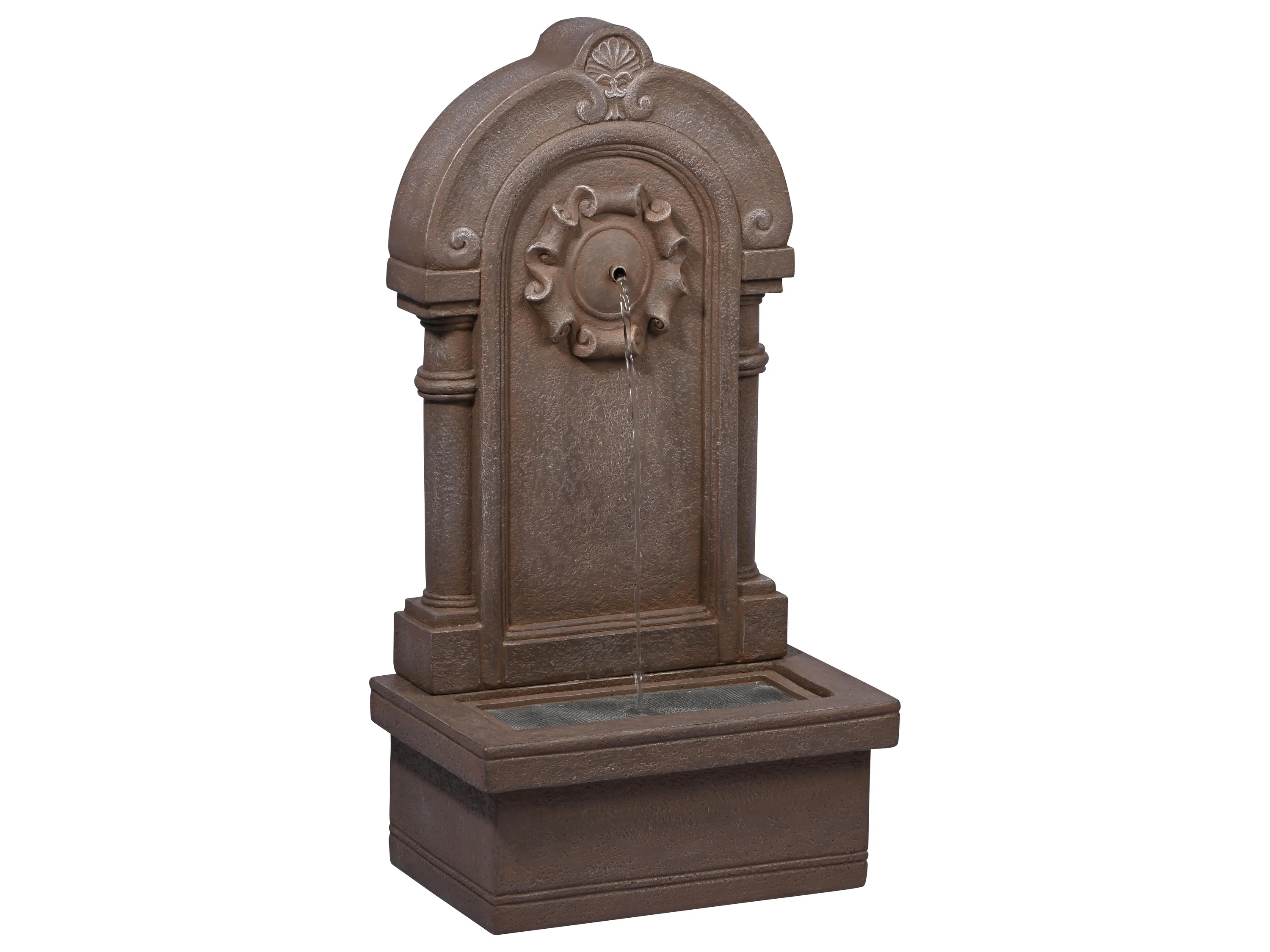 DOBAR Gartenbrunnen mit LEDs und Solar-Panel (Poseidon/sandstein) – Bild 4 von 4