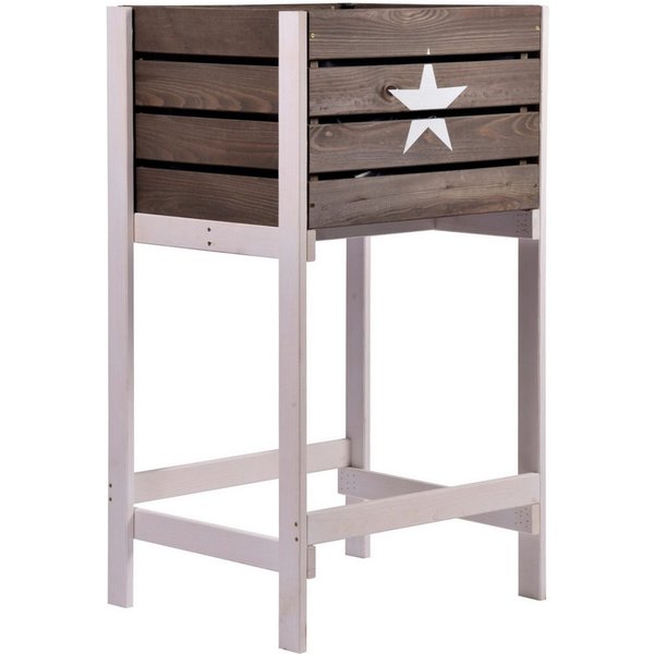 dobar Hochbeet Hochbeet Blumenbeet Gemüsebeet Beet Obstkiste Blumenkasten 49x42x90cm