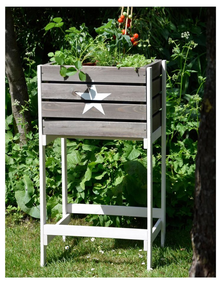 dobar Hochbeet Hochbeet Blumenbeet Gemüsebeet Beet Obstkiste Blumenkasten 49x42x90cm – Bild 3 von 5