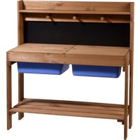 DOBAR Matschküche für Kinder, aus Holz, mit Kreidetafel