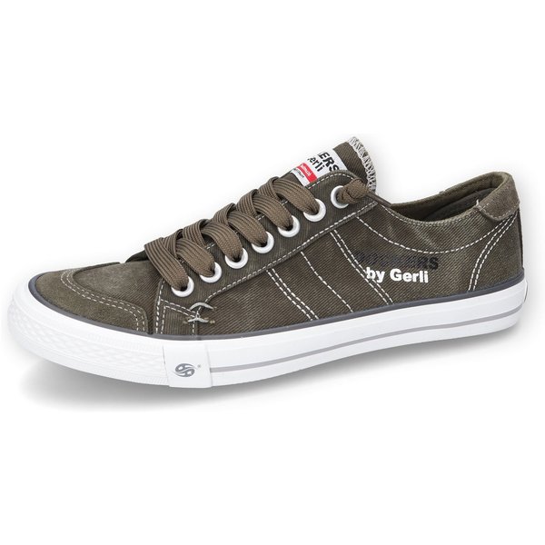 Dockers by Gerli Slip-On Sneaker, Freizeitschuh, Retro Sneaker, Fake Schnürung, in cooler Jeansoptik