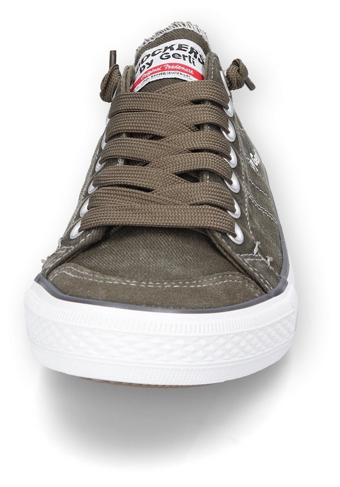 Dockers by Gerli Slip-On Sneaker, Freizeitschuh, Retro Sneaker, Fake Schnürung, in cooler Jeansoptik – Bild 4 von 5