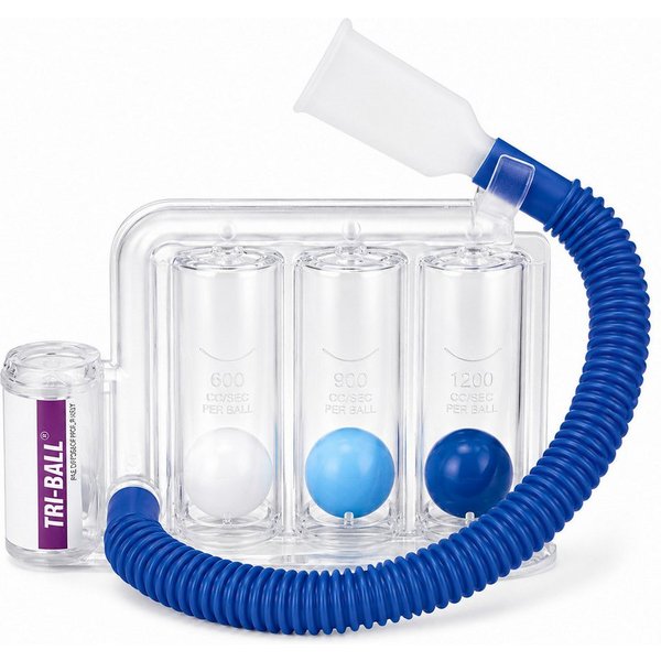 DocMed Atemtrainer Triball, Einzelprodukt 1-tlg., Kurzatmigkeit reduzieren, Lungenvolumen verbessern, Atemübungen für zuhause
