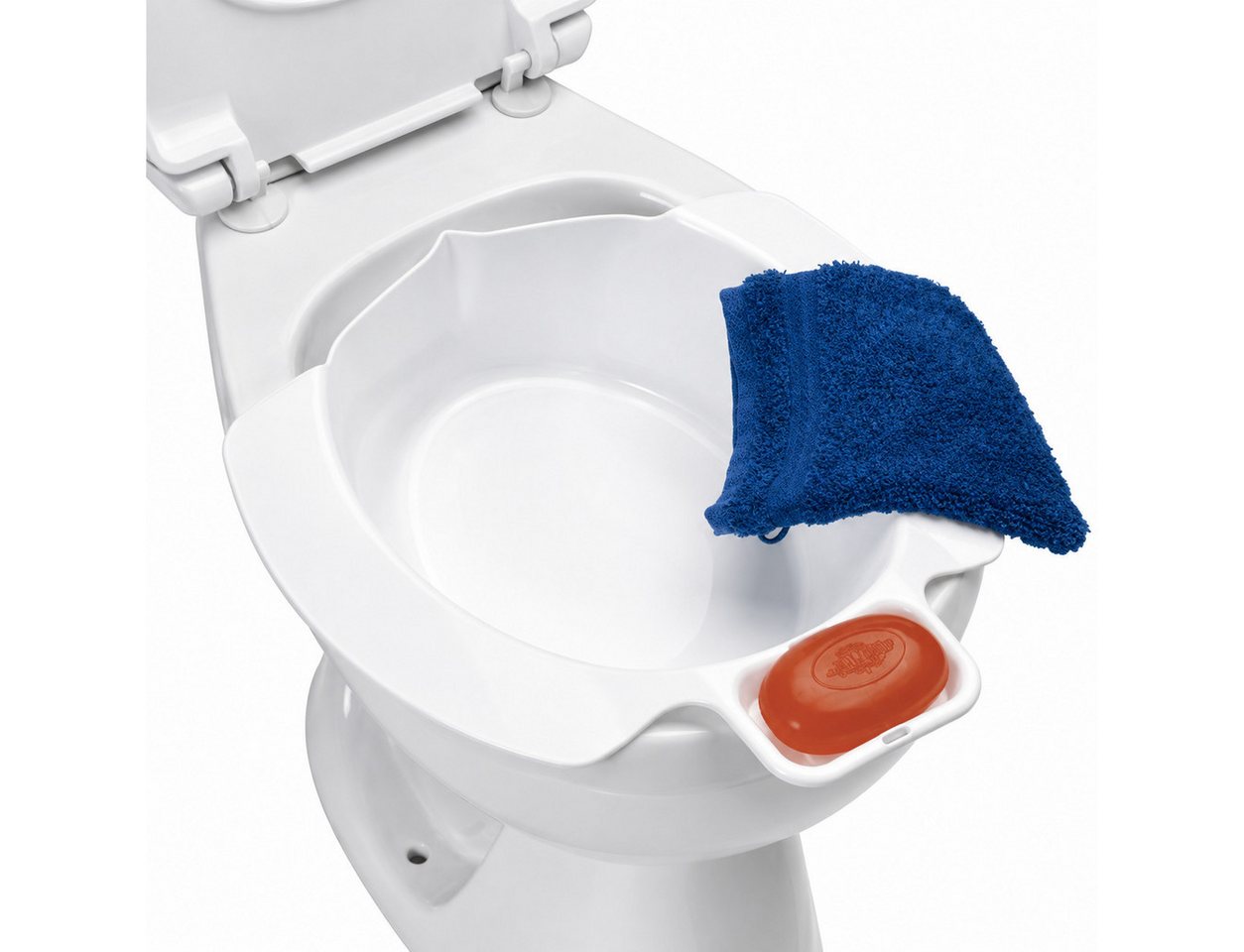 DocMed Bidet Transportabel, Rund, Einfach auf Toilette legen, Leicht und tragbar, Universelle Maße Abgang, Spar Set, 1 tlg. – Bild 2 von 5