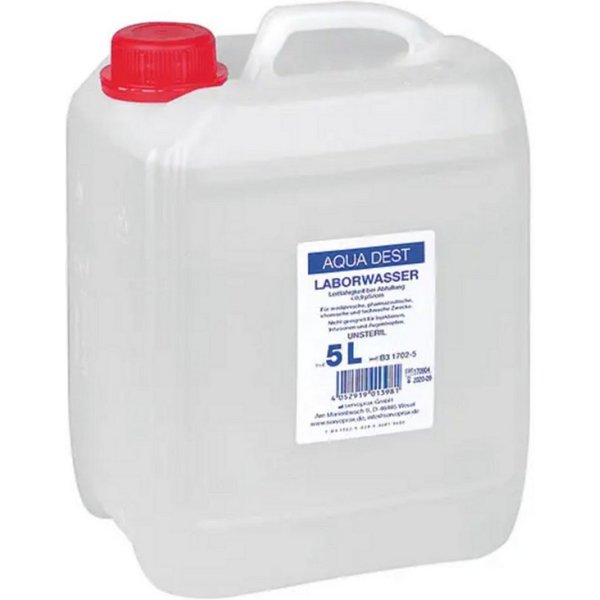 DocMed Destilliertes Wasser Aqua Dest-Laborwasser, Spar-Set, Vielseitig zu gebrauchen, besonders rein