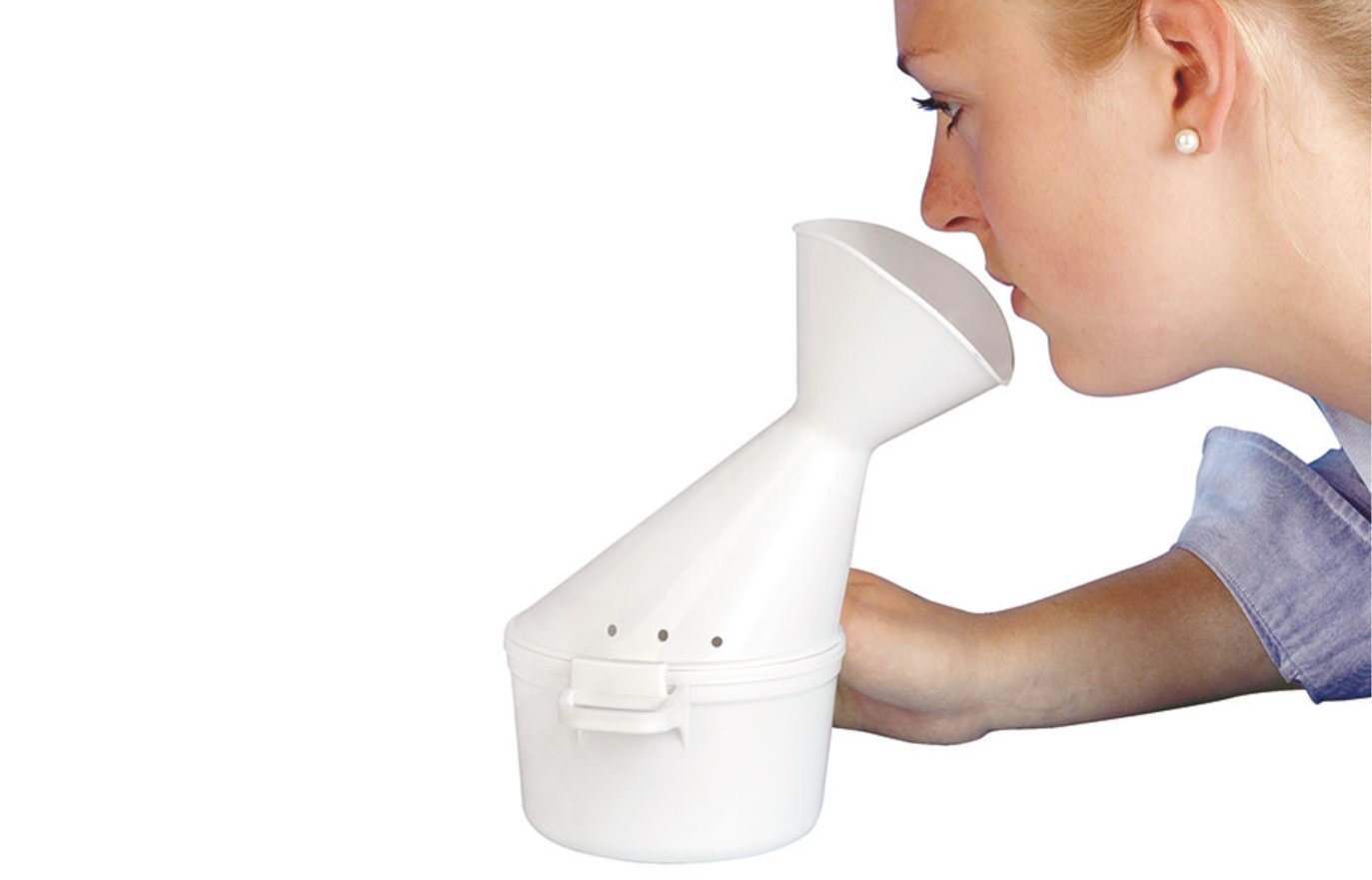 DocMed Inhalator Die preiswerte Gesichtssauna, Komplettset 2-tlg., Gegen Erkältungen, Effektive Porenöffnung, Befreiung der Atemwege, Dampfbad – Bild 3 von 5
