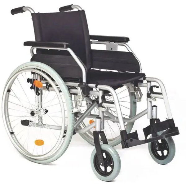DocMed Rollstuhl Rollstuhl Alu-Light 15kg bequem und sicher durch den Alltag., Faltbar, Höhenverstellbar Sitz, Schwenkbare Beinstützen