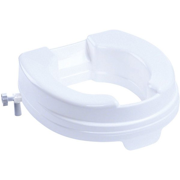 DocMed Toilettensitzerhöhung aus glattem Kunststoff Versiegelte Form, Max. Belastbarkeit: 200 kg, 10 cm, Erhöhung, mit Hygieneausschnitt, Made in Germany