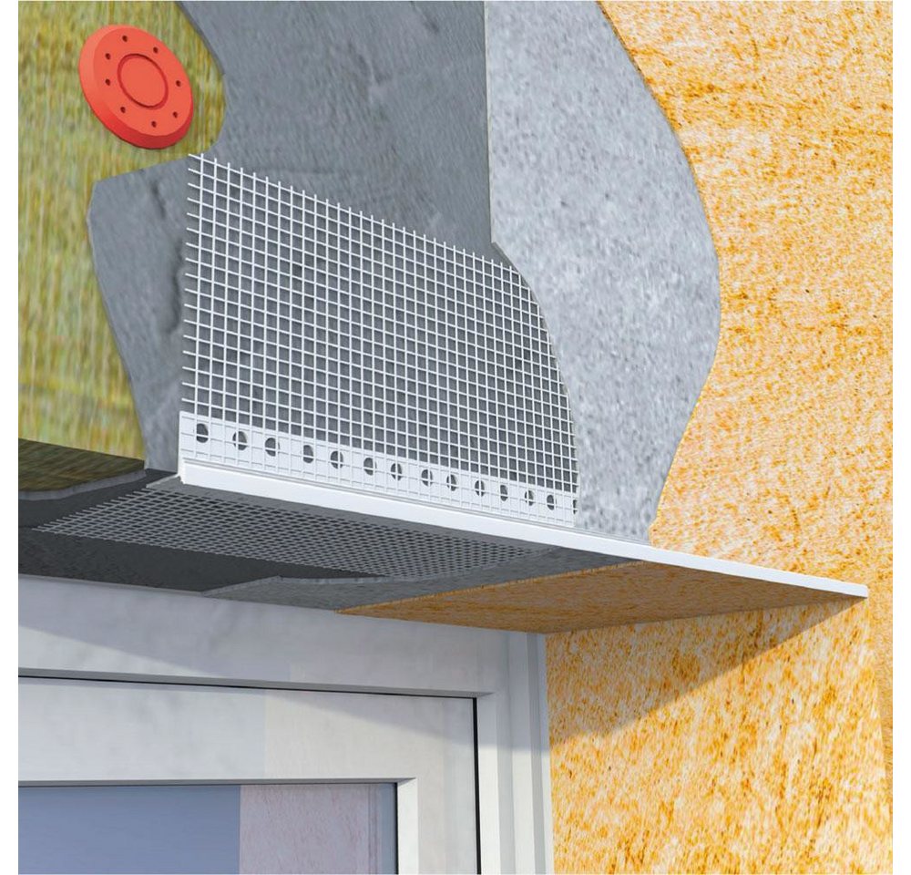 doitBau Abschlussprofil 10 Stab Tropfkantenprofil mit Gewebe je 2m (10-St) – Bild 2 von 5