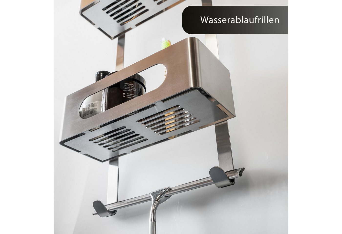 Dolvhin Duschablage zum Hängen, Duschregal ohne Bohren, Edelstahl Duschkorb hängend, Badregal, Dusch Organizer zum Aufhängen – Bild 4 von 5