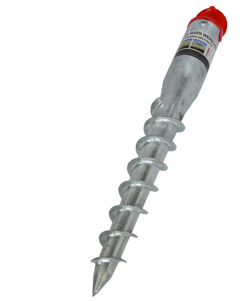 Domax Einschraub-Bodenhülse Einschraubbodenhülse Pfostenträger Schirmständer Schraubhülse 68x550mm, für Pfosten, Sonnenschirm, Wäschespinne, Einschrauben, (1-St – Bild 3 von 4