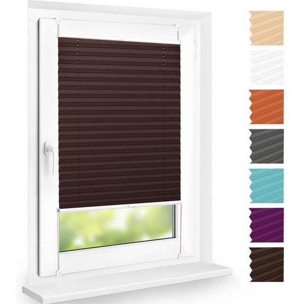 DomDeco Plissee "Calura", blickdicht, Ohne Bohren, Klemmfix, Sicht- und Sonnenschutz, ohne Bohren, Klemmfix, Fixmaß, Klemmträger