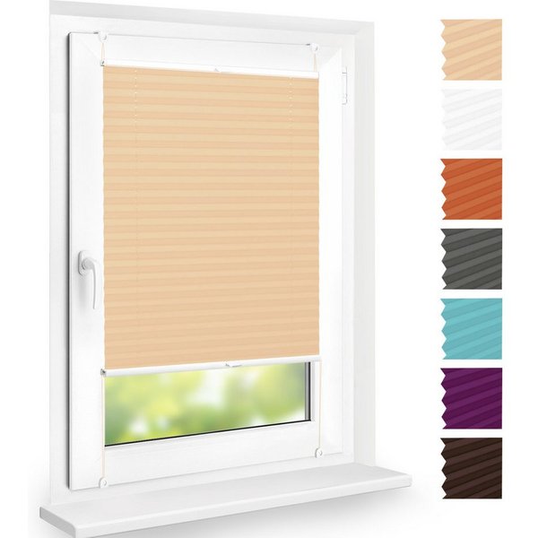 DomDeco Plissee "Calura", blickdicht, Ohne Bohren, Klemmfix, Sicht- und Sonnenschutz, ohne Bohren, Klemmfix, Fixmaß, Klemmträger