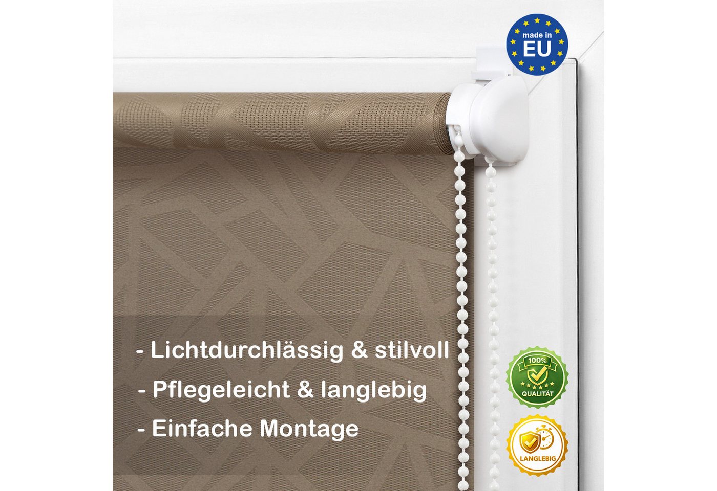 Rollo Tageslicht"Crystal", DomDeco, Klemmfix – Bild 3 von 5