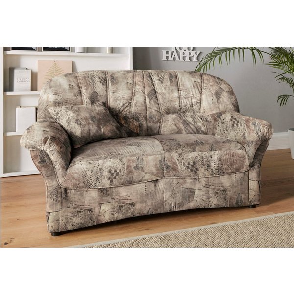 DOMO collection 2-Sitzer Bahia Couch, B/T: 153/92 cm, belastbar bis 140kg/ Sitz, mit Federkern, Microfaser MELROSE®, mocca