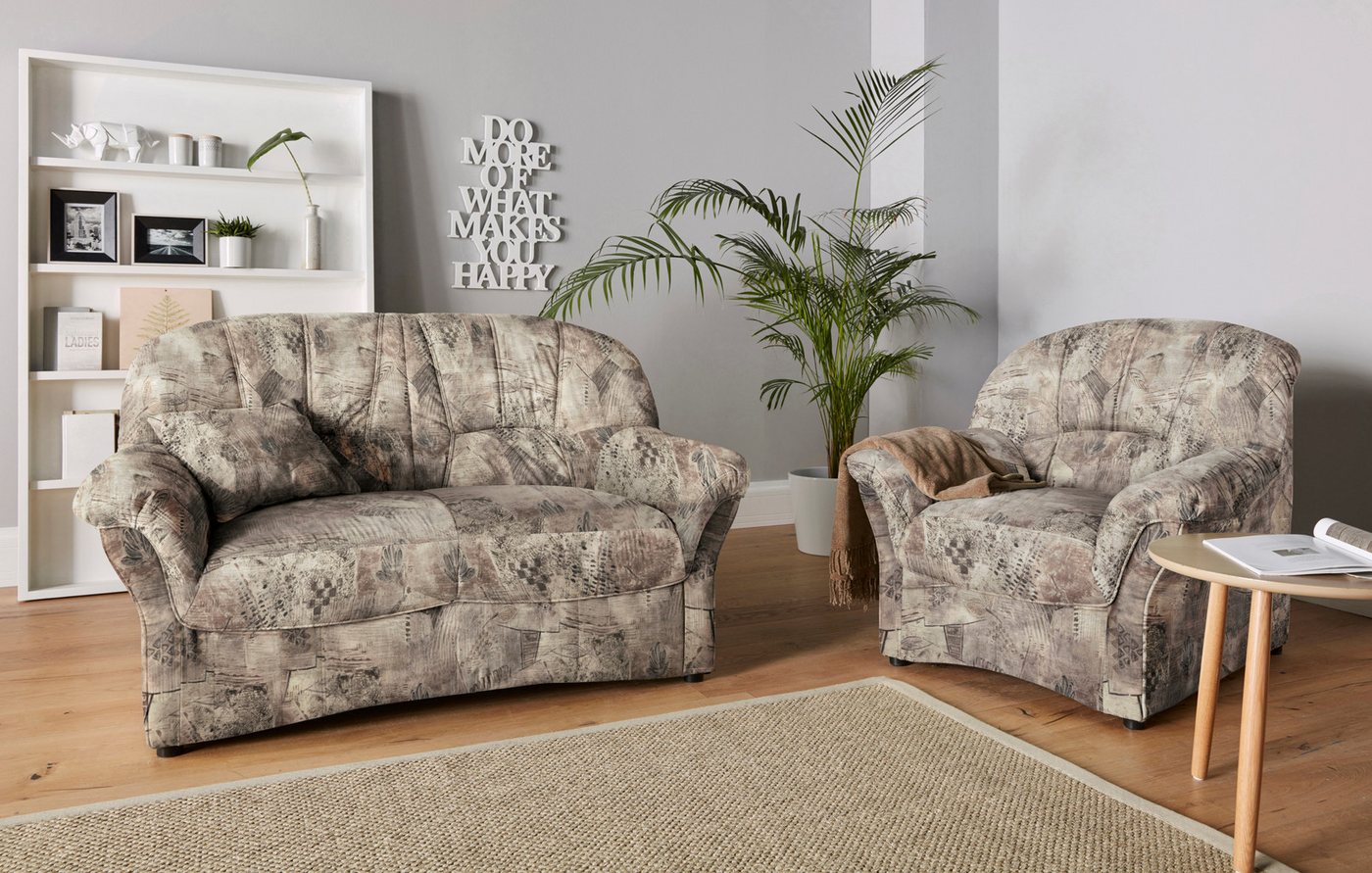 DOMO collection 2-Sitzer Bahia Couch, B/T: 153/92 cm, belastbar bis 140kg/ Sitz, mit Federkern, Microfaser MELROSE®, mocca – Bild 3 von 5