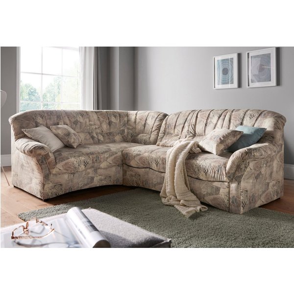 DOMO collection Ecksofa Bahia L-Form, B/T: 256/200 cm, belastbar bis 140kg/Sitz, mit Federkern, Microfaser MELROSE®, mocca