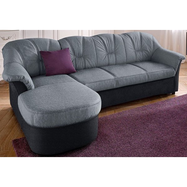 DOMO collection Ecksofa FLORES Schlafsofa, 233x142x86 cm, L-Form, whlw. mit Bettfunktion, whlw. mit Federkern