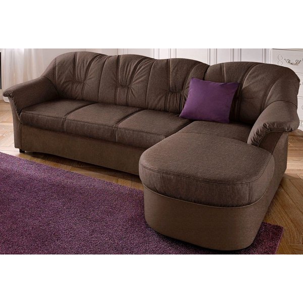 DOMO collection Ecksofa FLORES Schlafsofa, 233x142x86 cm, L-Form, whlw. mit Bettfunktion, whlw. mit Federkern