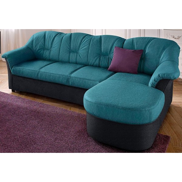 DOMO collection Ecksofa FLORES Schlafsofa, 233x142x86 cm, L-Form, whlw. mit Bettfunktion, whlw. mit Federkern