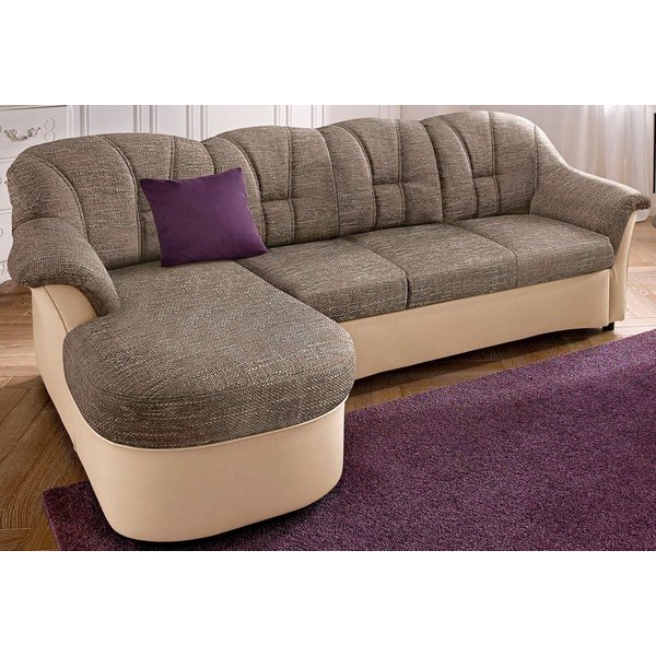 DOMO collection Ecksofa FLORES Schlafsofa, 233x142x86 cm, L-Form, whlw. mit Bettfunktion, whlw. mit Federkern