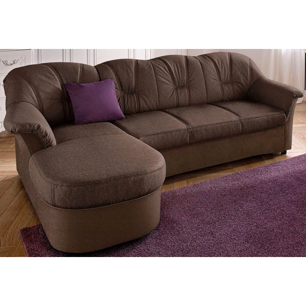 DOMO collection Ecksofa FLORES Schlafsofa, 233x142x86 cm, L-Form, whlw. mit Bettfunktion, whlw. mit Federkern